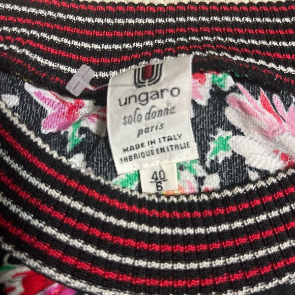 Emmanuel Ungaro Vintage Ladies floral top 1980s ribbed neckline and sleeve cuffs - Picture 6 of 7